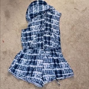 Bebop Sleeveless Tie Dye Drawstring Jumpsuit